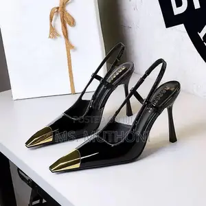 Boxed Two-Tone Patent Leather Slingback Stilettos Size 35-40