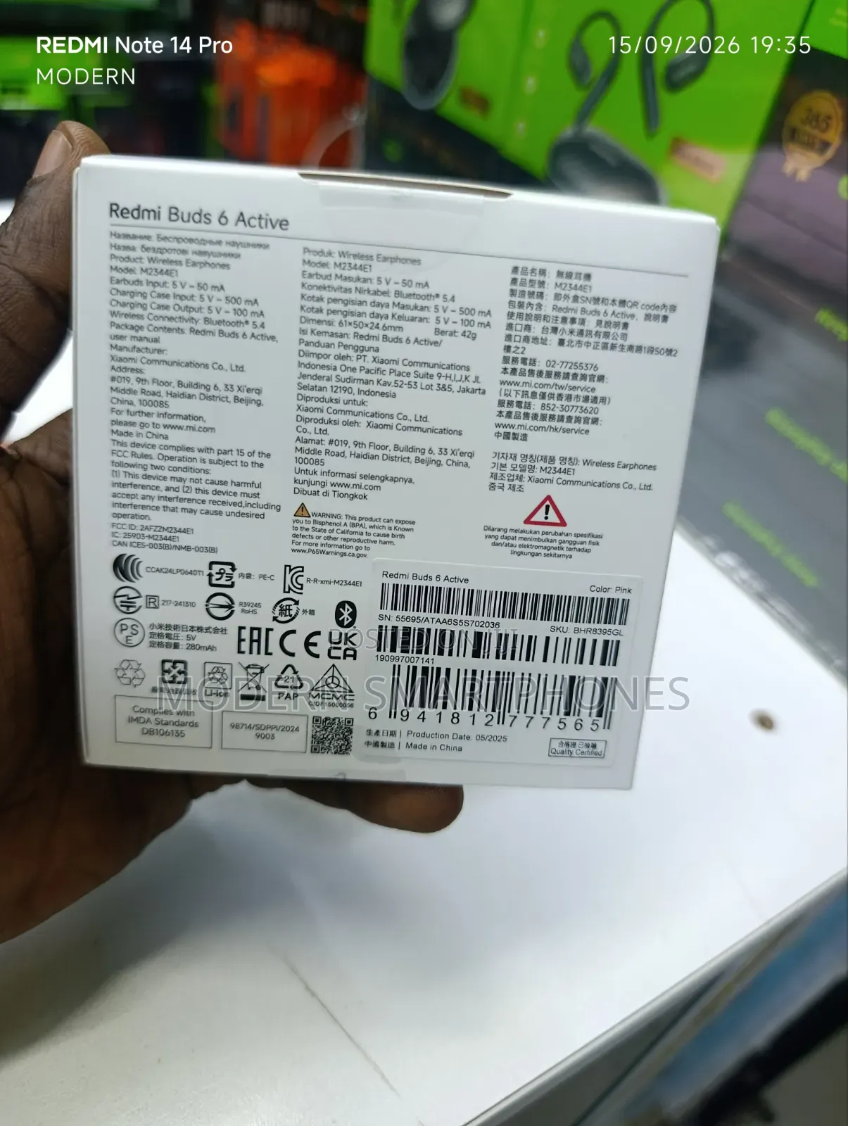 Xiaomi Redmi Buds 6 Active Wireless Bluetooth Earbuds