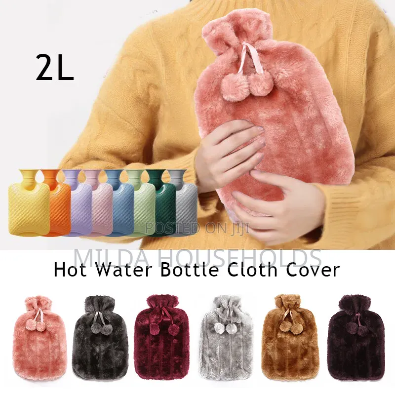 *Hot Water Bottles With Faux Fleece Cover