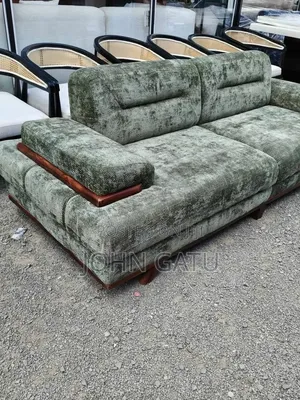 Amber-Ray Green 3 Seater Spring Sofa