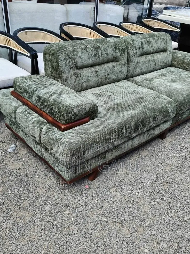 Amber-Ray Green 3 Seater Spring Sofa