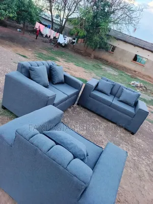 5-Seater Grey Living Room Sofa Set