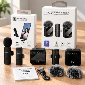 ,F15-2 Wireless Clip Microphone 2TX for Live Video Recording