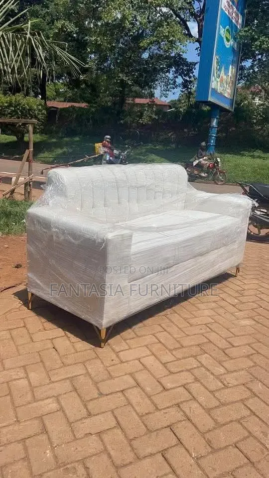 3 Seater White Sofa