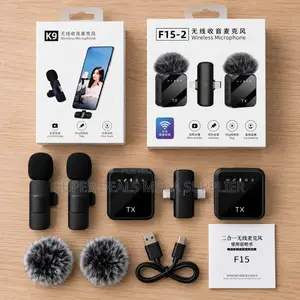 ,F15-2 Wireless Microphone Set 2TX for YouTube Vlogging Kit