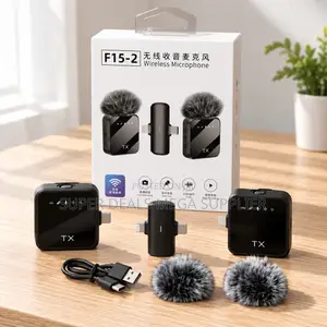 ,F15-2 Wireless Lavalier Mic 2TX for YouTube Video Recording