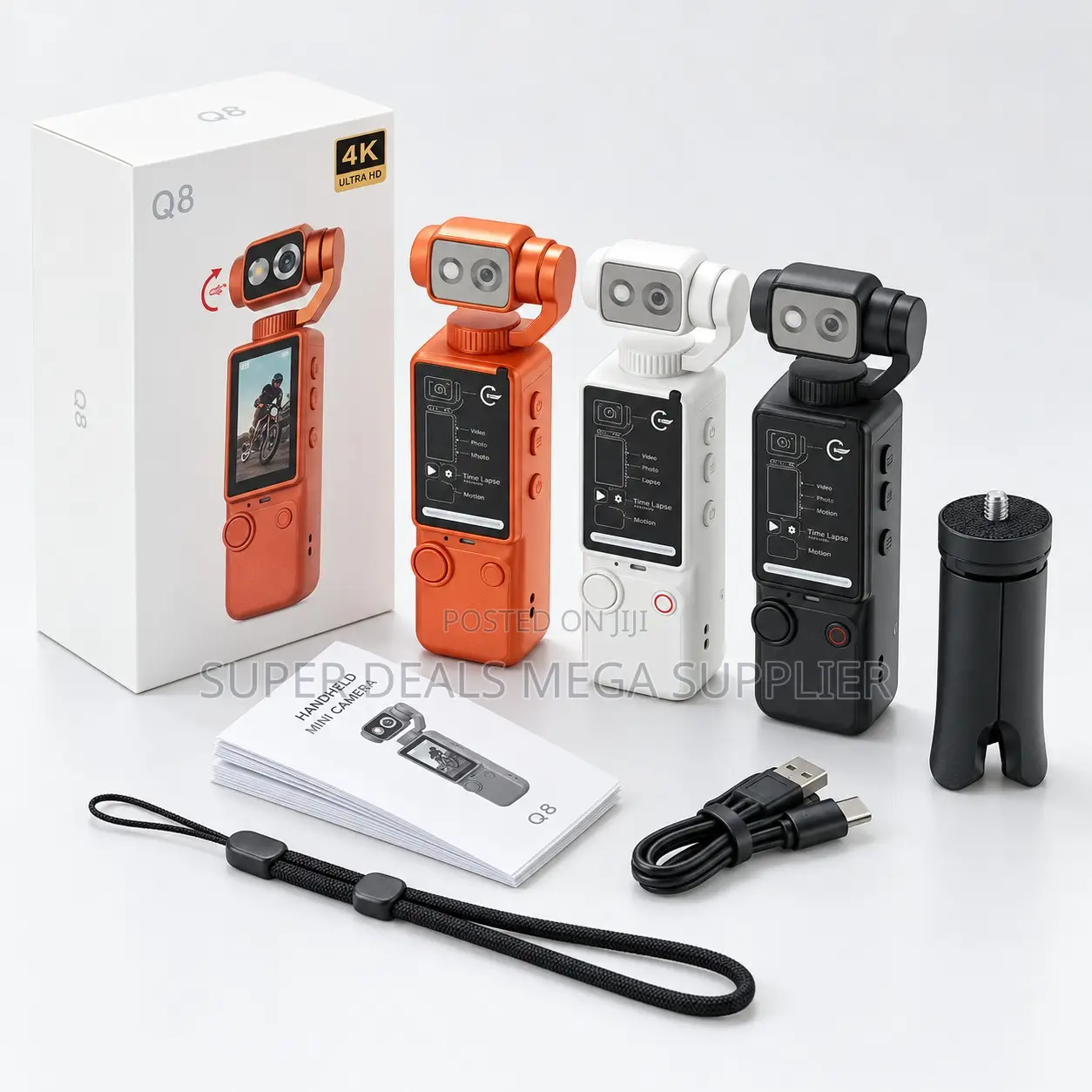 Innovative Compact Q6,Q7,Q8 Rotating Video Recording Action Cameras