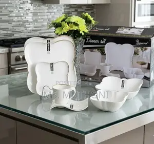 36 PCs Wavy Contour Bone China Dinnerware