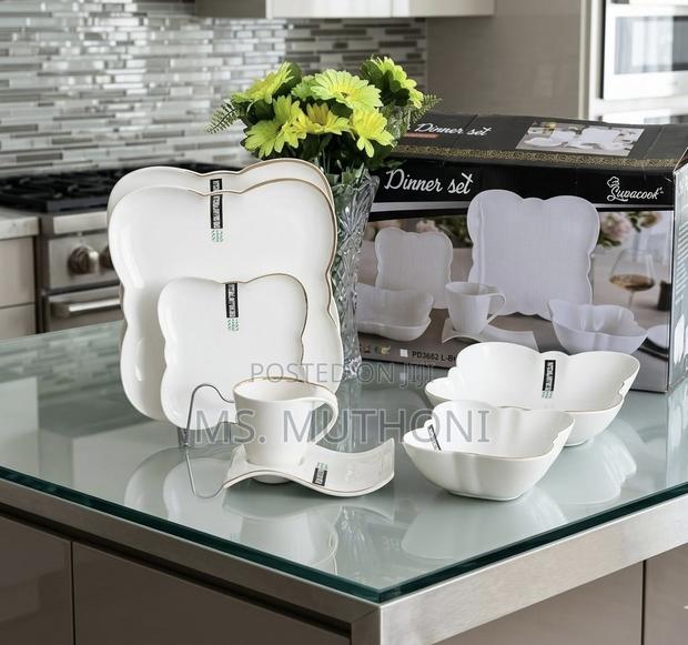 36 PCs Wavy Contour Bone China Dinnerware - main view