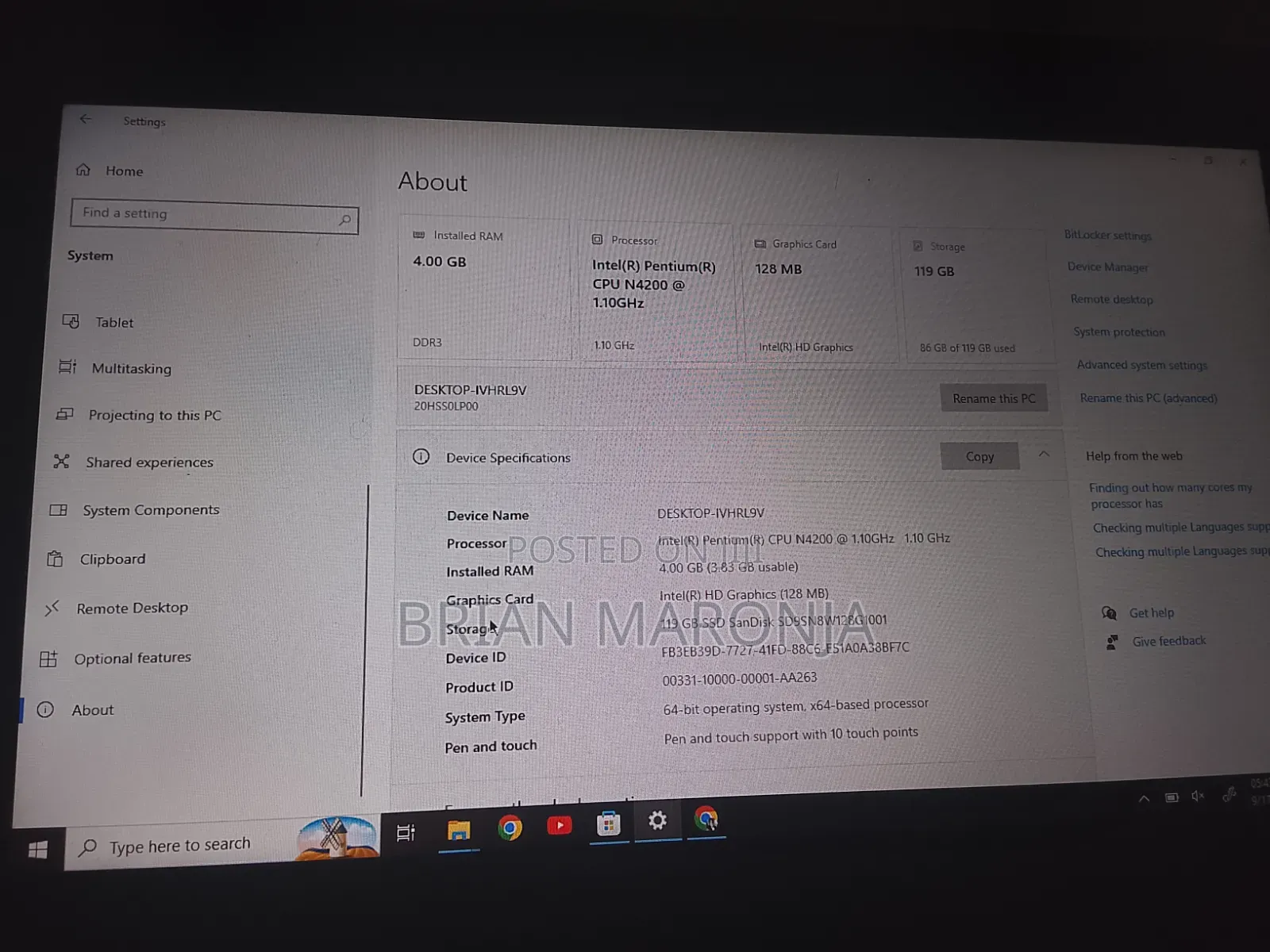Laptop Lenovo Yoga 11e 4GB Intel Celeron SSD 128GB
