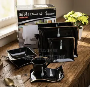 Sovereign Noir Aesthetic Porcelain 36 PCS Tableware
