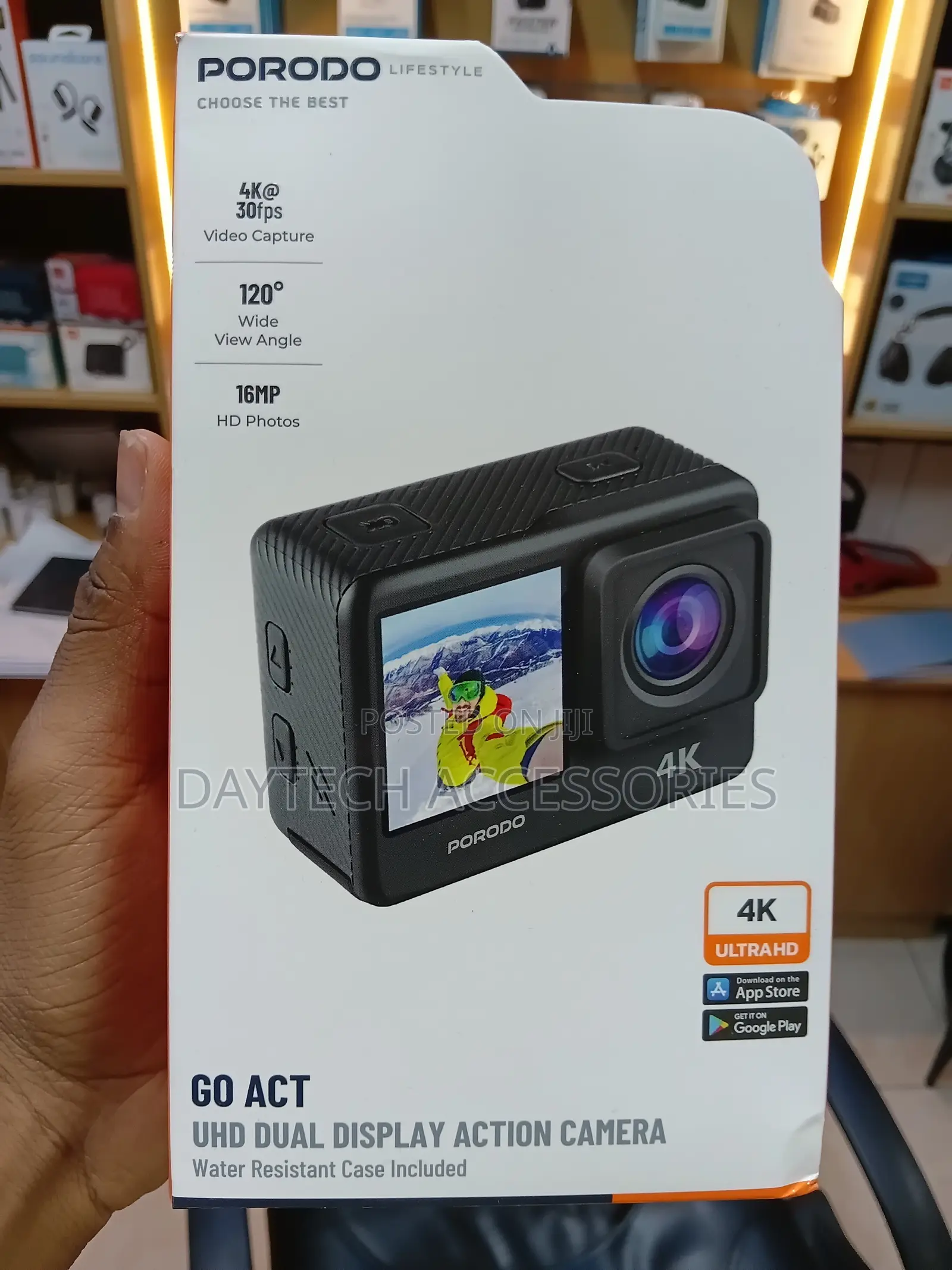 Porodo Go Act UHD Dual Display Action Camera