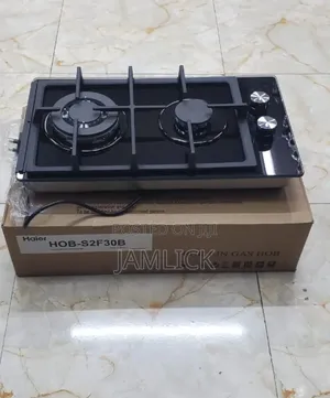 Haier 2-Burner Built-in Gas Cooker – Black Glass - Pt