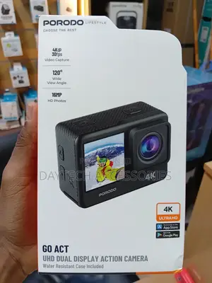 Porodo Lifestyle Waterproof Action Camera 900mAh - Black