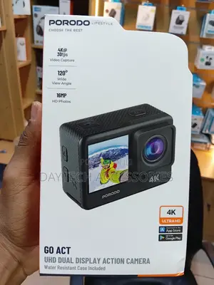 Porodo Go Act UHD() Dual Display Action Camera - Black