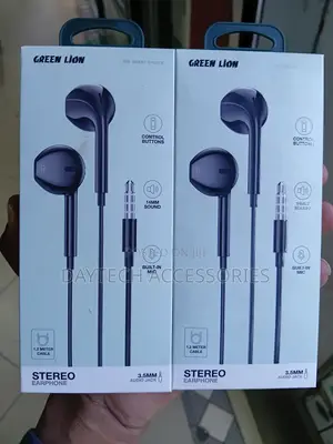 Green Lion 3.5mm Stereo Earphones With Built-in Microphones