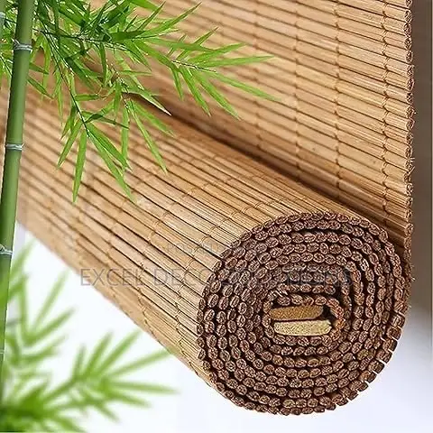 Natural Bamboo Window Shades - Woven Wood Sun Filter Roll Up Blinds