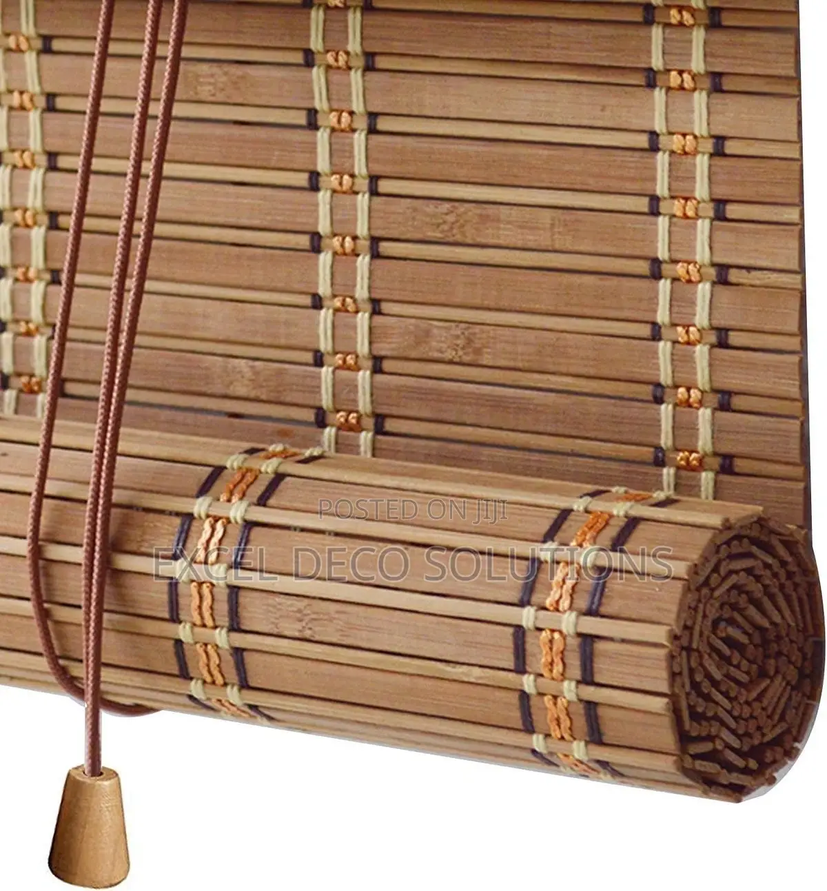 Natural Bamboo Window Shades - Woven Wood Sun Filter Roll Up Blinds