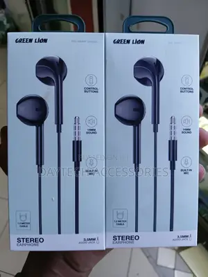 Green Lion Stereo Earphones 3.5 Mm 14 Mm Speaker 1.2 M - Black