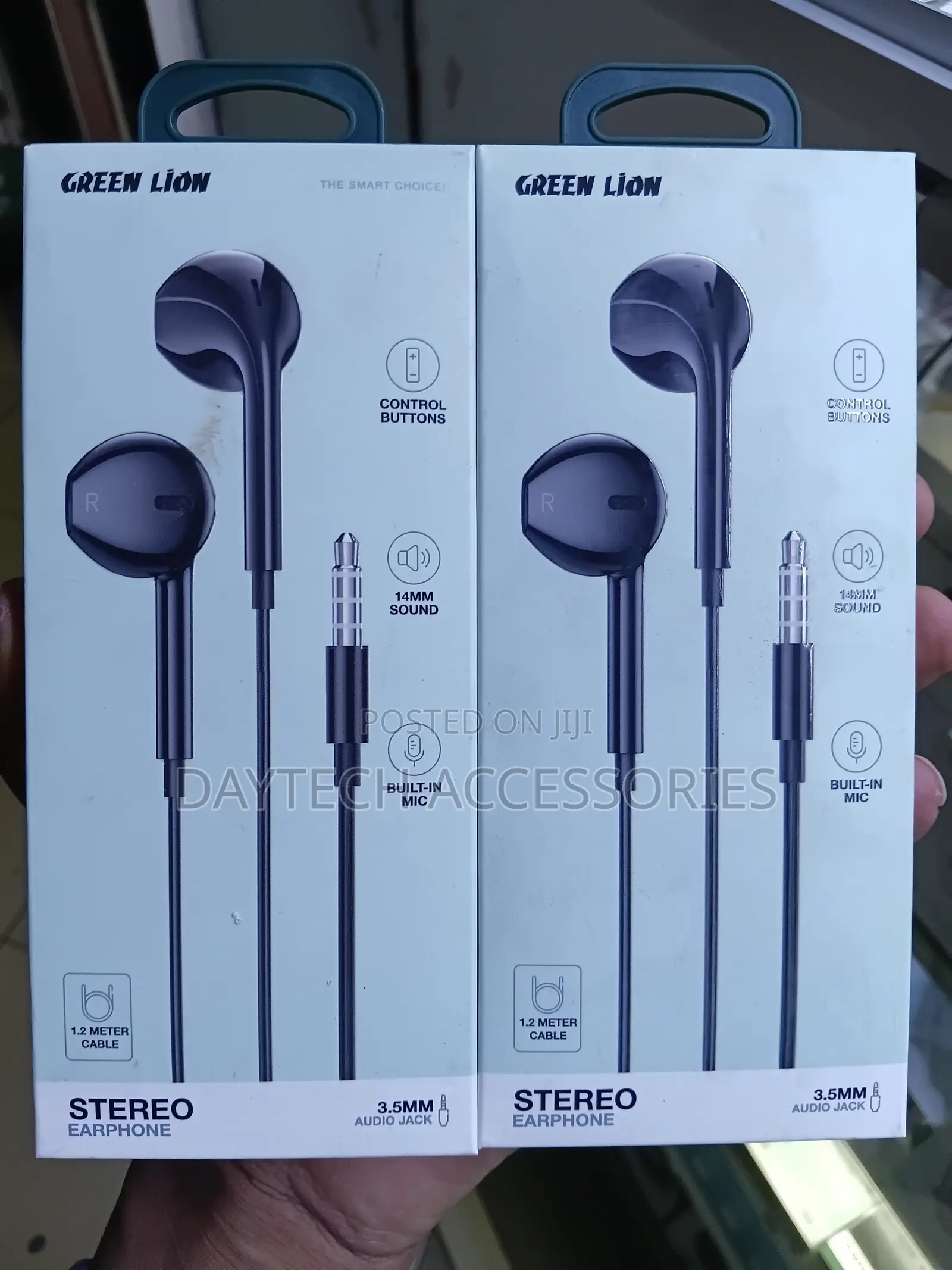 Green Lion Stereo Earphones 3.5 Mm 14 Mm Speaker 1.2 M - Black