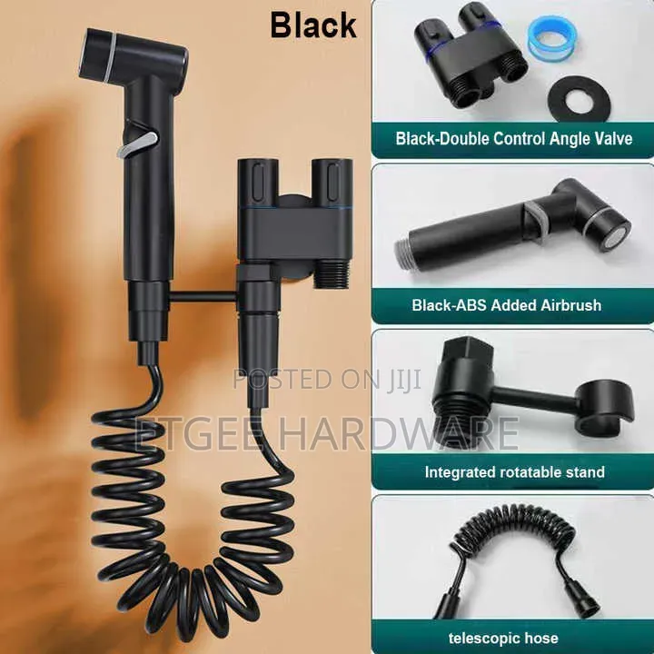 Arabic Shower With Valve and Holder Black