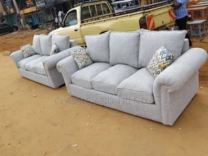 Grey 5-Seater Studded Sofa