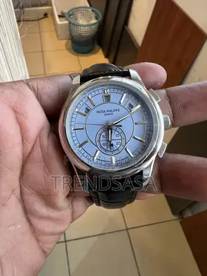 Patek Philippe Annual Calendar Watch Purple Dial Black Leather Straps