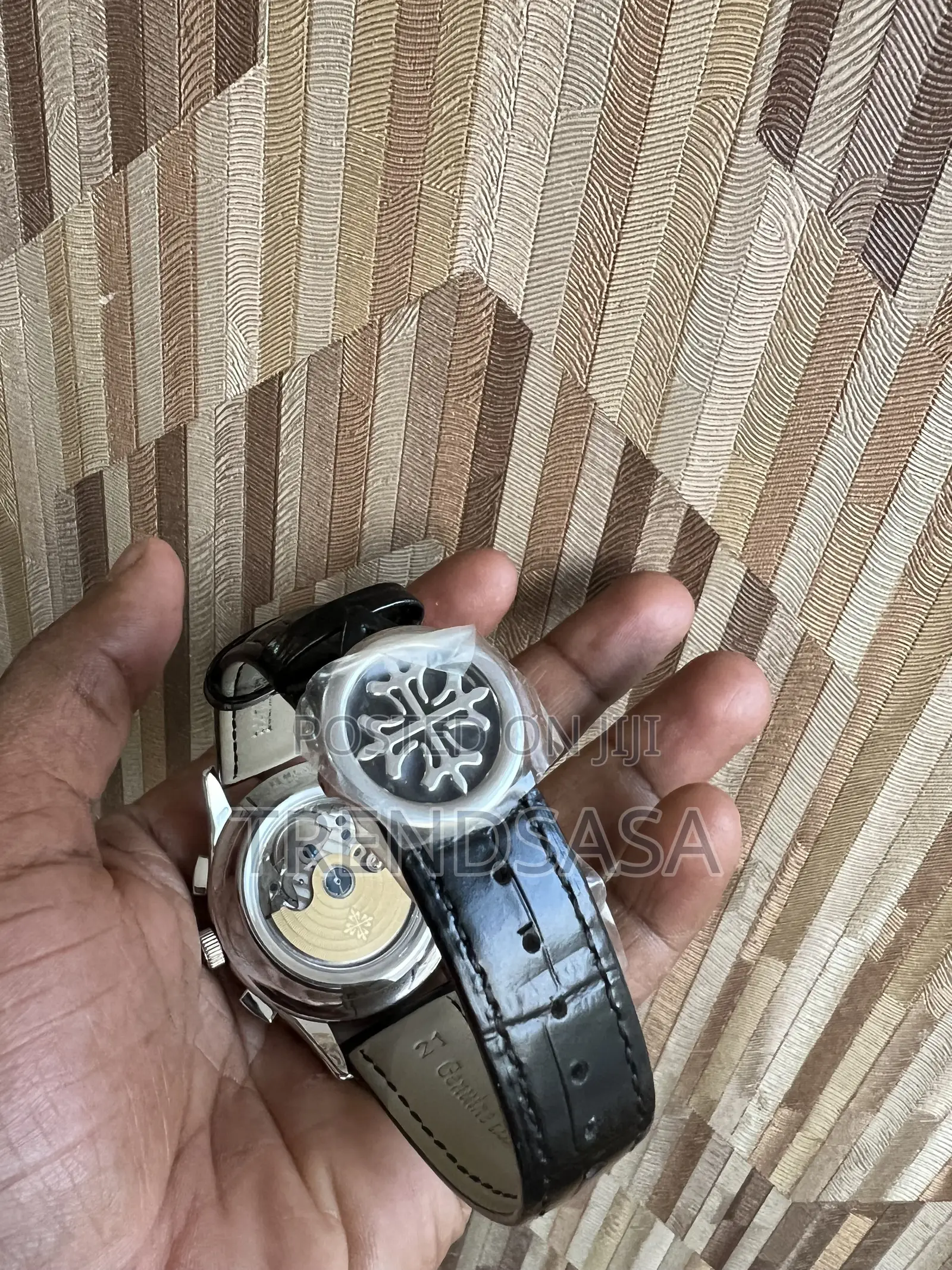 Patek Philippe Annual Calendar Watch Purple Dial Black Leather Straps