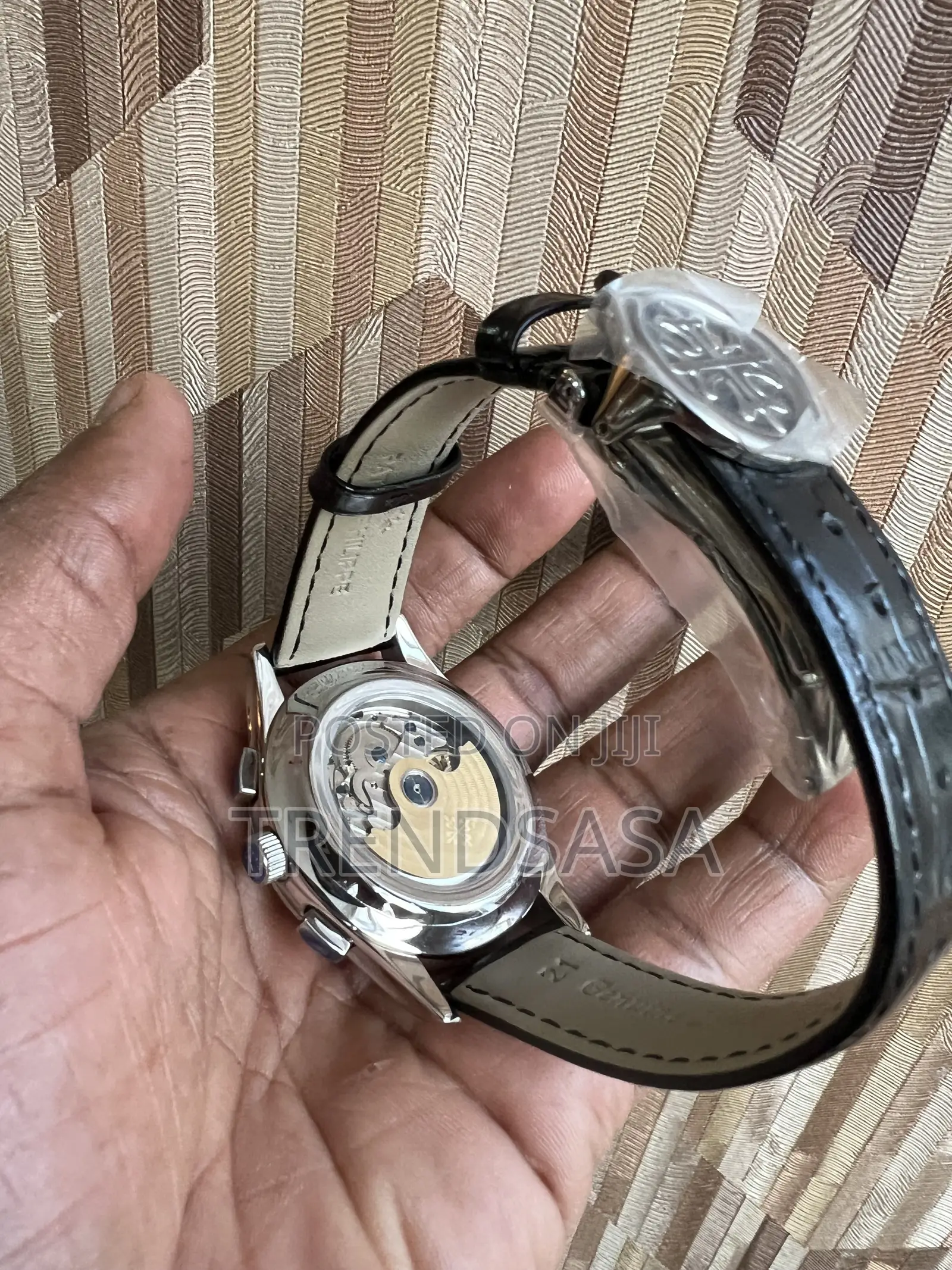 Patek Philippe Annual Calendar Watch Purple Dial Black Leather Straps