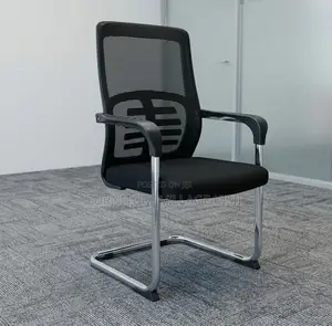 Office Chair; Black Mid Back Boardroom Seat
