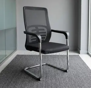Office Chair; Black Mid Back Boardroom Seat