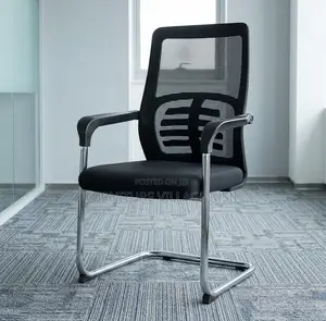 Office Chair; Black Mid Back Boardroom Seat