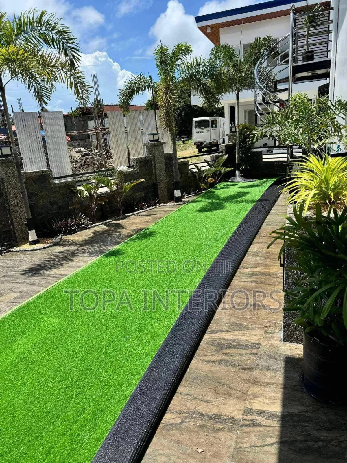 Durable 20mm Thick Green Outdoor Rugs Artificial Grass Carpets