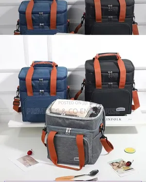 Double Layer Insulated Lunch Bag With Removable Strap.