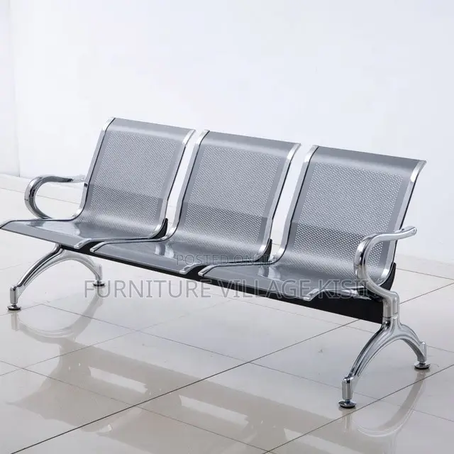 Office Bench ; 3-Link Unpadded Hospital Waiting Bench