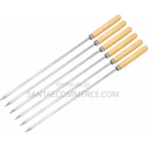 6pcs Reusable Stainless Steel Barbecue Skewers