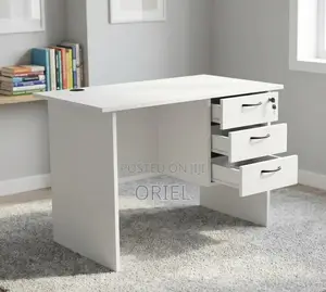 Office Study Desk : White 1.0M Study Desk