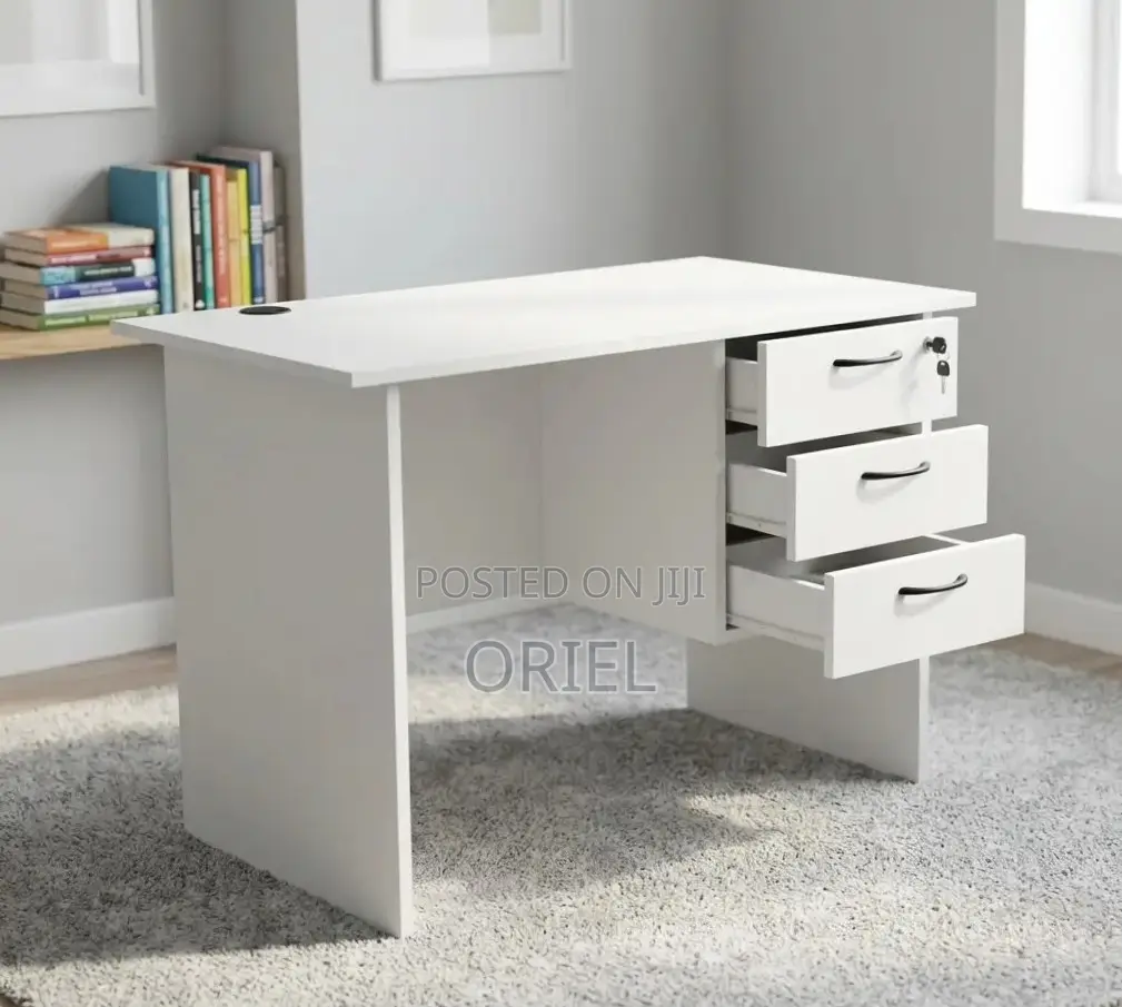 Office Study Desk : White 1.0M Study Desk
