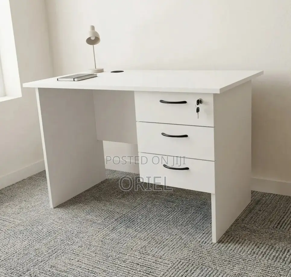 Office Study Desk : White 1.0M Study Desk