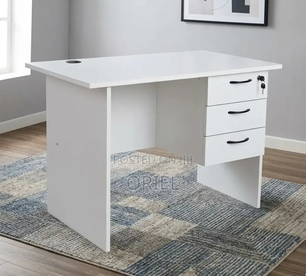 Office Study Desk : White 1.0M Study Desk