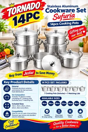14pc Stainless Steel Cookware Set 