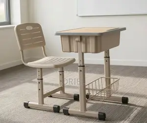 Height Adjustable Kids Study Set : Children’s Study. Table With Chair