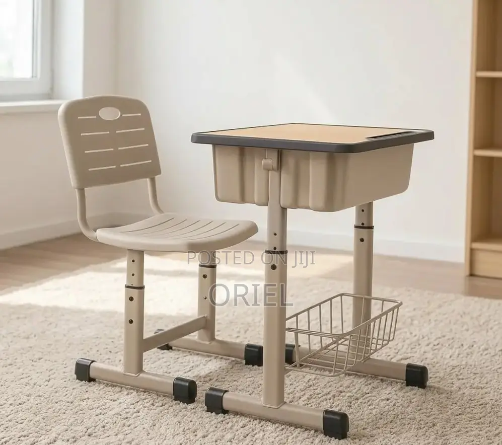 Height Adjustable Kids Study Set : Children’s Study. Table With Chair