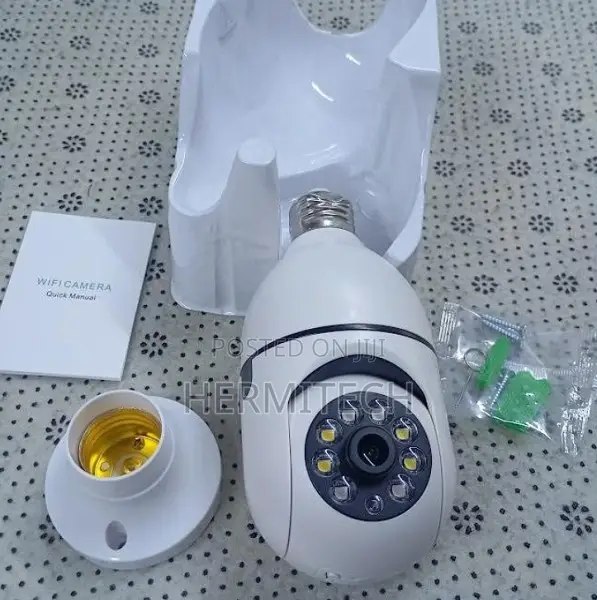 Wireless WiFi Smart Bulb PTZ Camera – 360° Indoor Security Camera