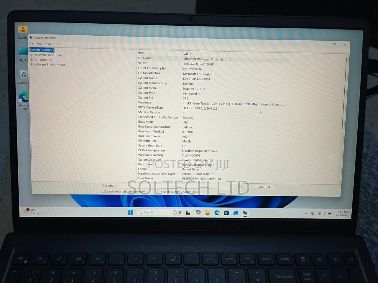 Laptop Dell Inspiron 15 3511 8GB Intel Core i5 SSD 256GB