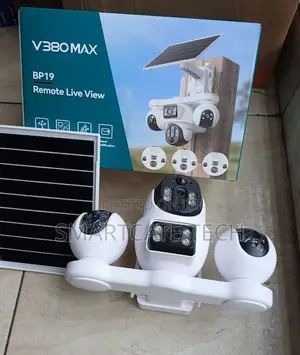 V380 Pro Solar Security Camera 4 Lens – Outdoor WiFi PTZ CCTV