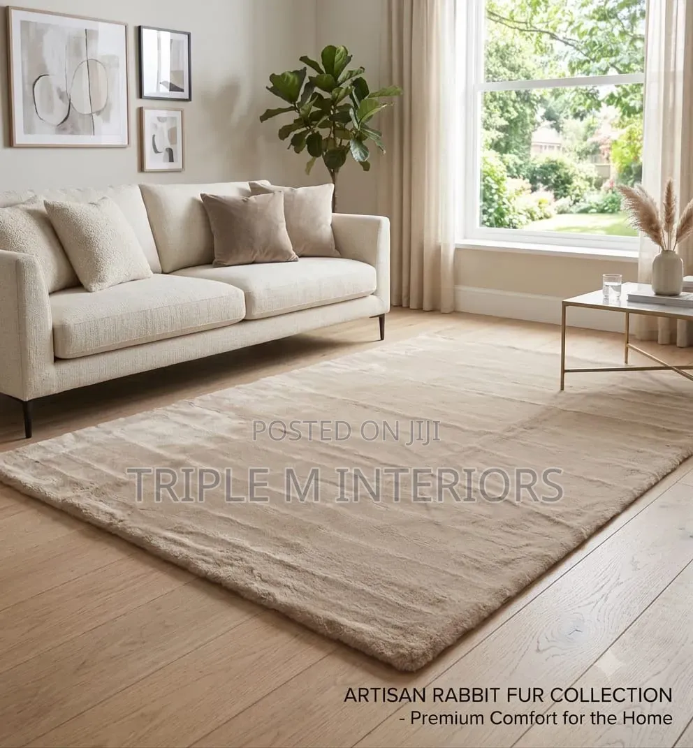 5 by 8 Çarpet Premium Rabbit Fur for Bedroom Flooring