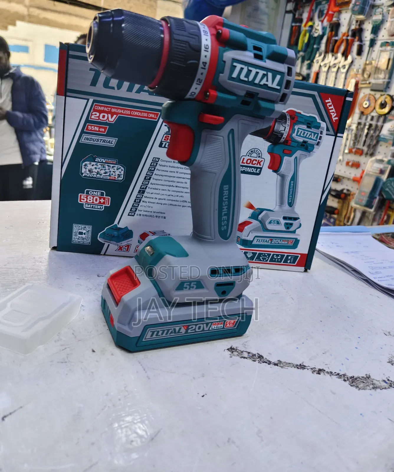 TOTAL 20V Compact Brushless Cordless Drill (55Nm) - Brand New