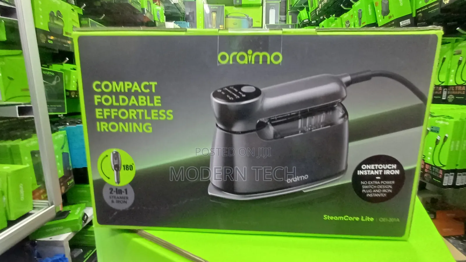 Oraimo SteamCore Lite Portable Steam Iron With 180° Steam Dry
