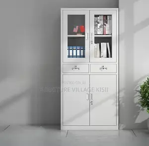 Office Cabinet; 2-Door Faling Cabinet Wit Middle Drawer.